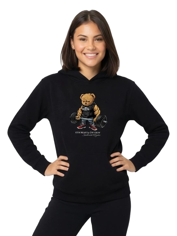 Bluza z kapturem "Gym Bear" - czarna za 249,00 zł