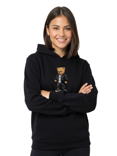 Bluza z kapturem "Street Bear" - Czarna SM_1322 Środowisko Miejskie 1