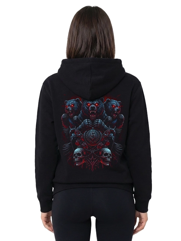 Bluza z kapturem "Bears&Roses" - czarna za 249,00 zł