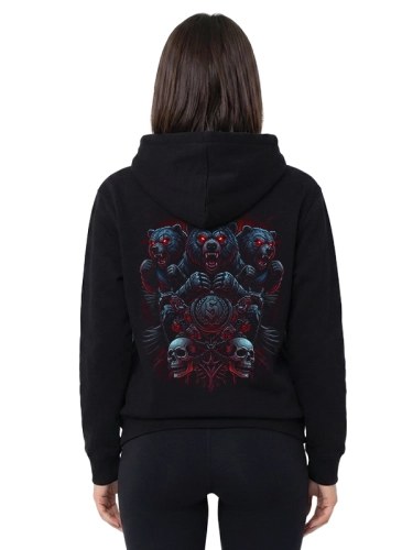 Bluza z kapturem "Bears&Roses" - czarna za 249,00 zł