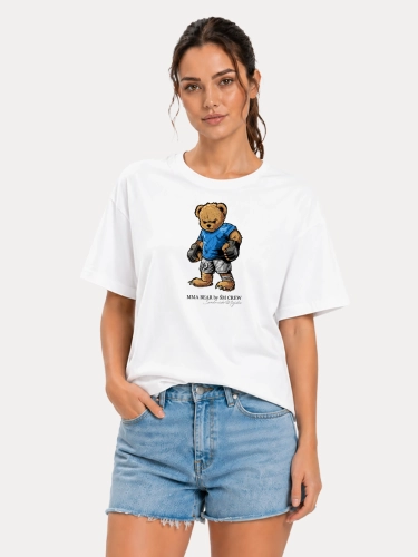 T-Shirt "MMA Bear" - White SM_1356 Środowisko Miejskie T-SHIRTS 1
