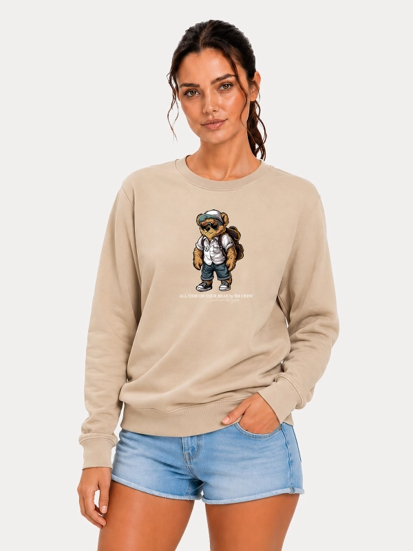 Bluza bez kaptura "All Time on Tour Bear" - Beżowa za 229,00 zł