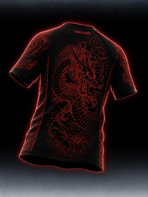 T-shirt sports mesh "Dragon" Ultra-dry - Black for 149,00 PLN