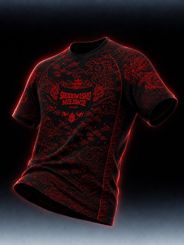T-shirt sports mesh "Dragon" Ultra-dry - Black for 149,00 PLN