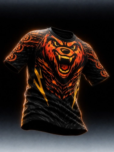 Koszulka Sportowa Mesh "Fury Bear" Ultra-Dry - Czarna za 149,00 zł