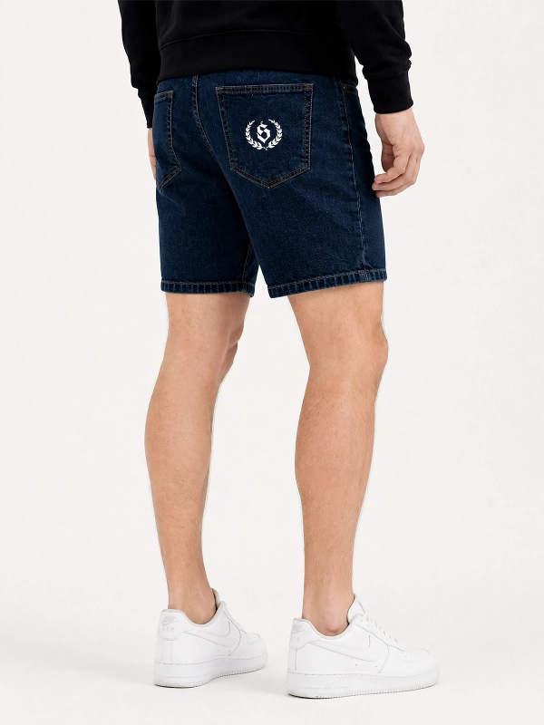 "Laur" Dark Blue Denim Shorts for 169.00 PLN