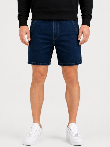 Krótkie Spodenki Jeansowe "Classic" - Ciemne Niebieskie za 169,00 zł 2
