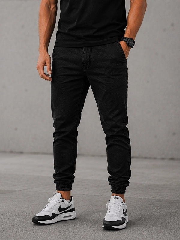 Spodnie Jeansowe Jogger "Symbol Icon" - Czarne / Białe za 199,00 zł