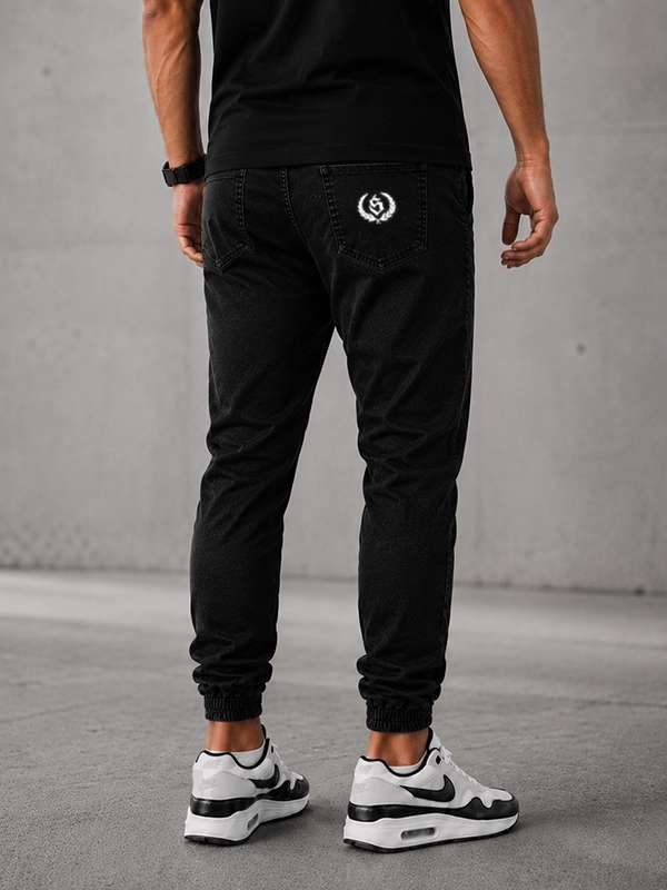 Spodnie Jeansowe Jogger "Laur Icon" Czarne / Białe za 199,00 zł