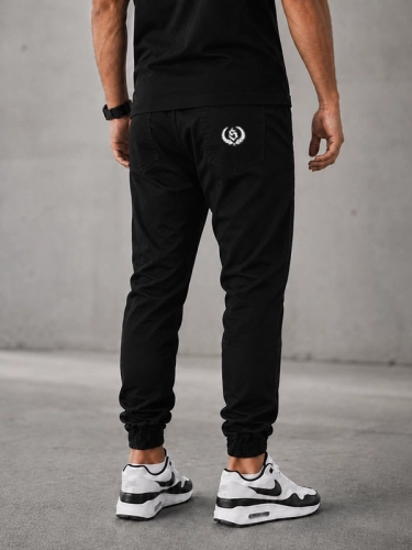 Spodnie Materiałowe Jogger "Laur Icon" Czarne / Białe za 199,00 zł