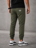 Spodnie Materiałowe Jogger "Laur Icon" Khaki / Białe