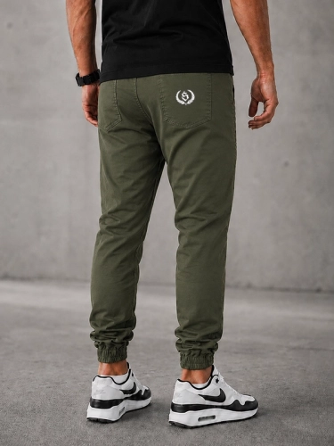 Spodnie Materiałowe Jogger "Laur Icon" Khaki / Białe za 199,00 zł