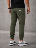 Spodnie Materiałowe Jogger "Classic Icon" Khaki / Białe