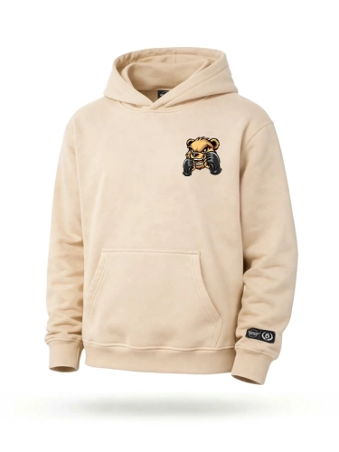 Bluza z kapturem "Fighter bear mini" - beżowa za 229,00 zł
