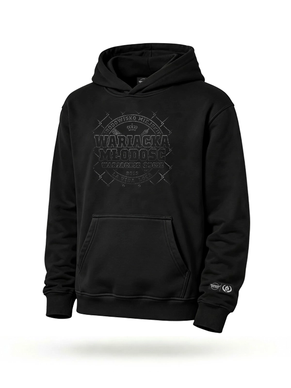 Bluza z kapturem "Wariacka Młodość" - Czarna za 269,00 zł