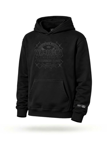 Bluza z kapturem "Wariacka Młodość" - Czarna za 269,00 zł