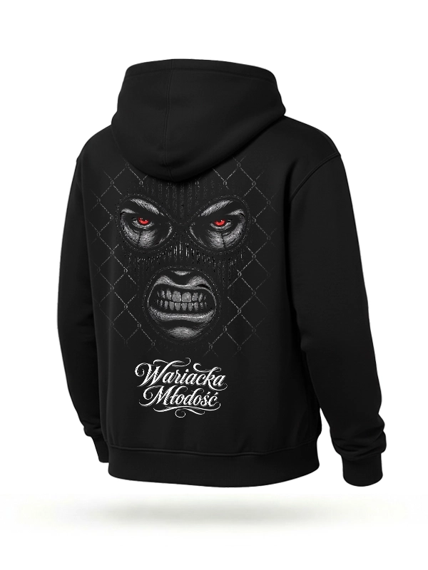 Bluza z kapturem "Wariacka Młodość" - Czarna za 269,00 zł