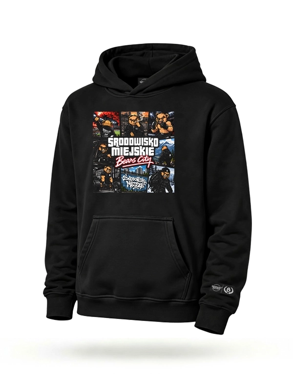 Bluza z kapturem "ŚM: Bears City" - czarna za 249,00 zł