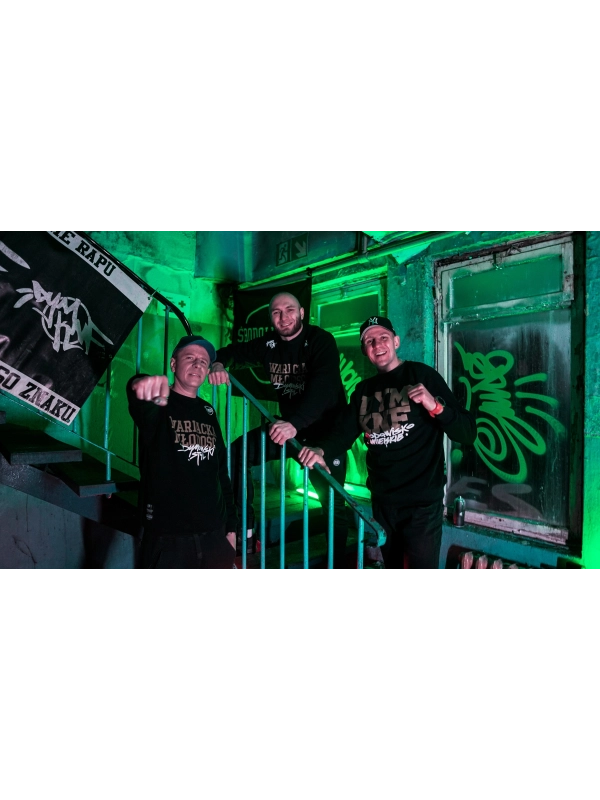 Hoodie "Środowisko Miejskie & DYM KNF" - Black SM_681 Środowisko Miejskie HOODIE