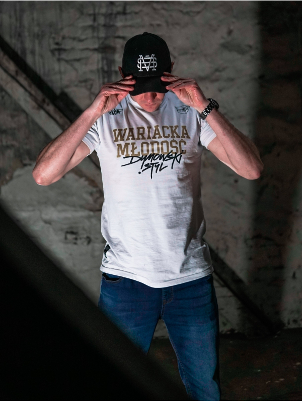 T-shirt "Środowisko Miejskie & DYM KNF" - White SM_680 Środowisko Miejskie T-SHIRTS