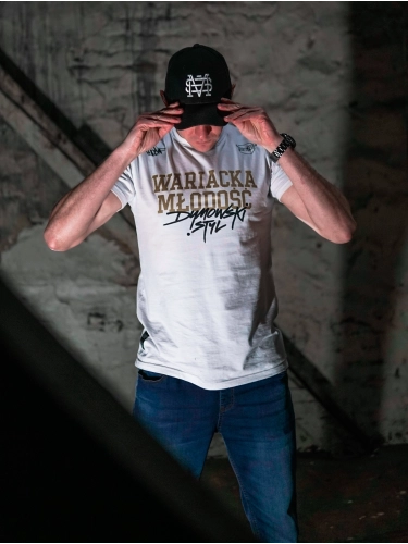 T-shirt "Środowisko Miejskie & DYM KNF" - White SM_680 Środowisko Miejskie T-SHIRTS