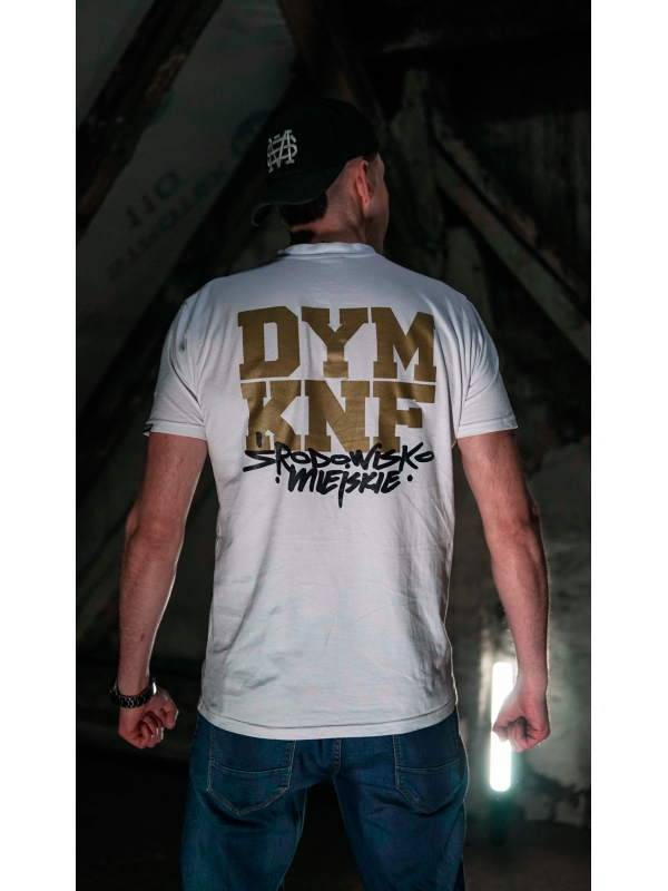 T-shirt "Środowisko Miejskie & DYM KNF" - White SM_680 Środowisko Miejskie T-SHIRTS