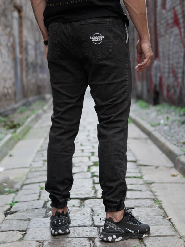 Spodnie Jeansowe Jogger "Classic Icon" Czarne / białe SM_938 Środowisko Miejskie