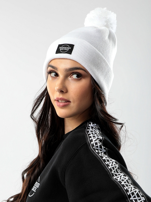 Winter hat "Classic" Pompon - White SM_636 Środowisko Miejskie WINTER HATS