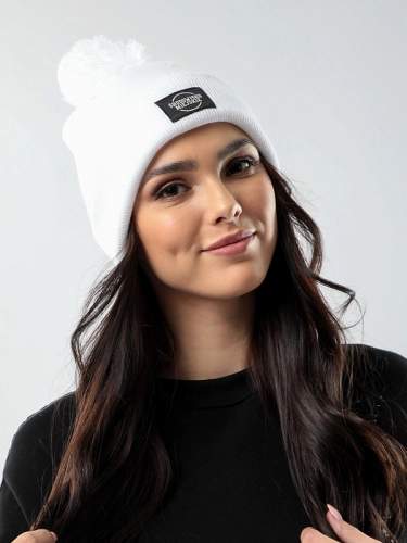 Winter hat "Classic" Pompon - White SM_636 Środowisko Miejskie WINTER HATS
