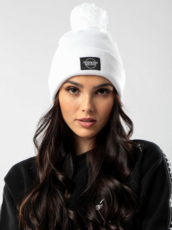 Winter hat "Classic" Pompon - White SM_636 Środowisko Miejskie WINTER HATS