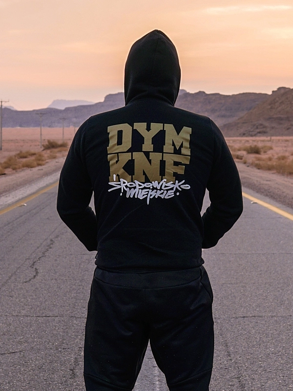 Hoodie "Środowisko Miejskie & DYM KNF" - Black SM_681 Środowisko Miejskie HOODIE