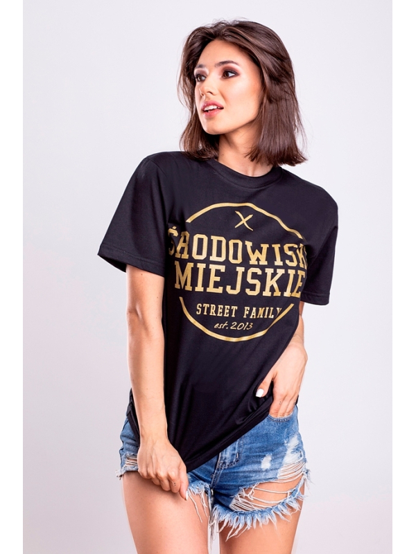 Koszulka "Theme" - Czarna / Złota SM_219 Środowisko Miejskie