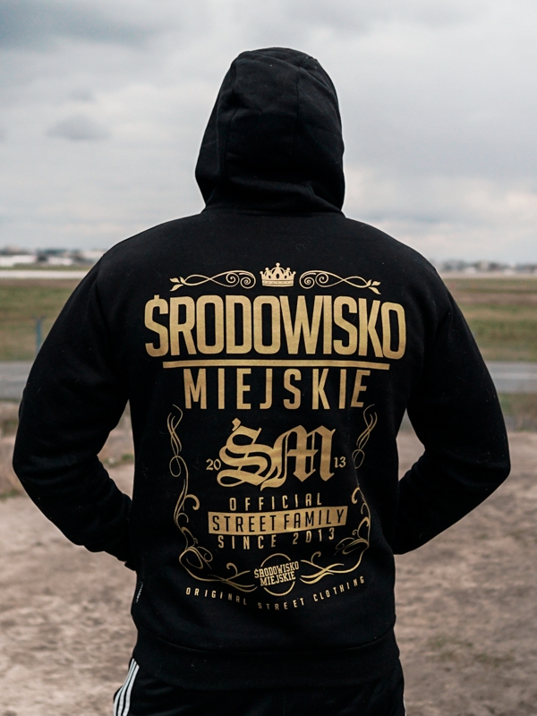 Hoodie "Theme" - Black / Gold SM_485 Środowisko Miejskie HOODIE