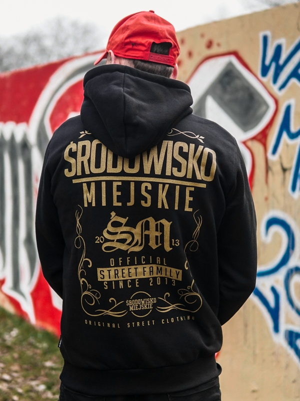 Hoodie "Theme" - Black / Gold SM_485 Środowisko Miejskie HOODIE