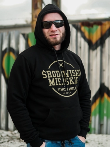 Hoodie "Theme" - Black / Gold SM_485 Środowisko Miejskie HOODIE