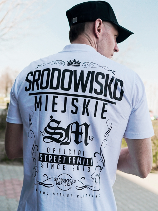 Koszulka "Theme" - Biała / Czarna SM_496 Środowisko Miejskie