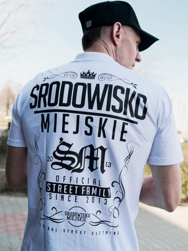 Koszulka "Theme" - Biała / Czarna SM_496 Środowisko Miejskie