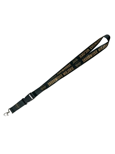 Key lanyard "Classic" Black/Gold SM_575 Środowisko Miejskie STRINGS