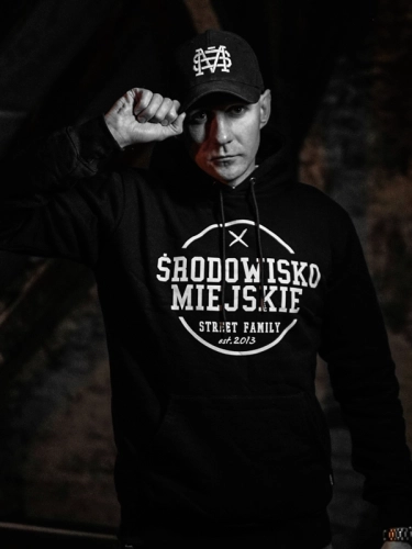 Hoodie "Theme" - Black / White SM_591 Środowisko Miejskie HOODIE