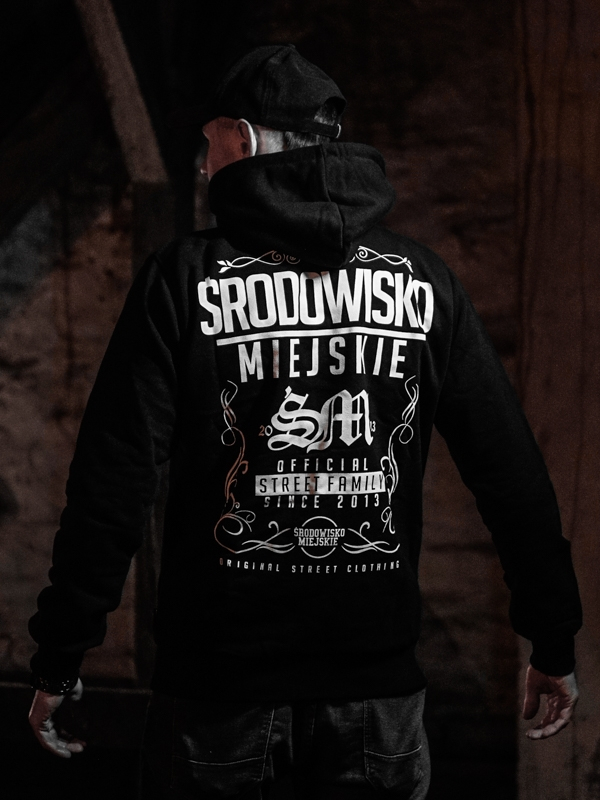 Hoodie "Theme" - Black / White SM_591 Środowisko Miejskie HOODIE