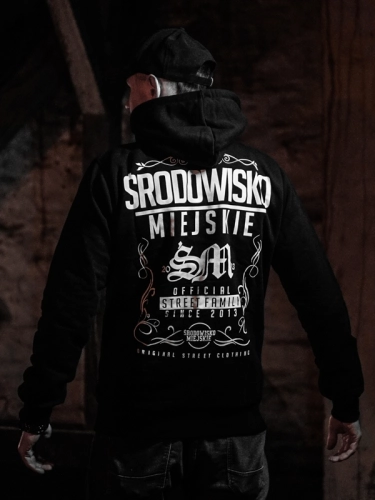 Hoodie "Theme" - Black / White SM_591 Środowisko Miejskie HOODIE