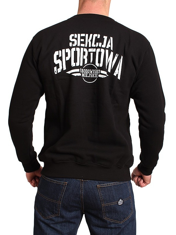 Bluza bez kaptura "Sekcja sportowa" - Czarna SM_788 Środowisko Miejskie