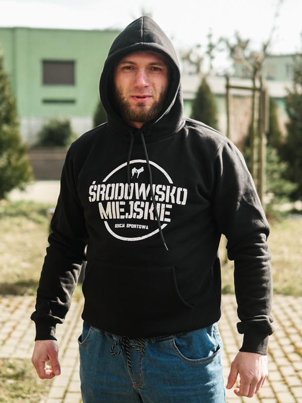 Hoodie "Sekcja sportowa" - Black SM_789 Środowisko Miejskie HOODIE
