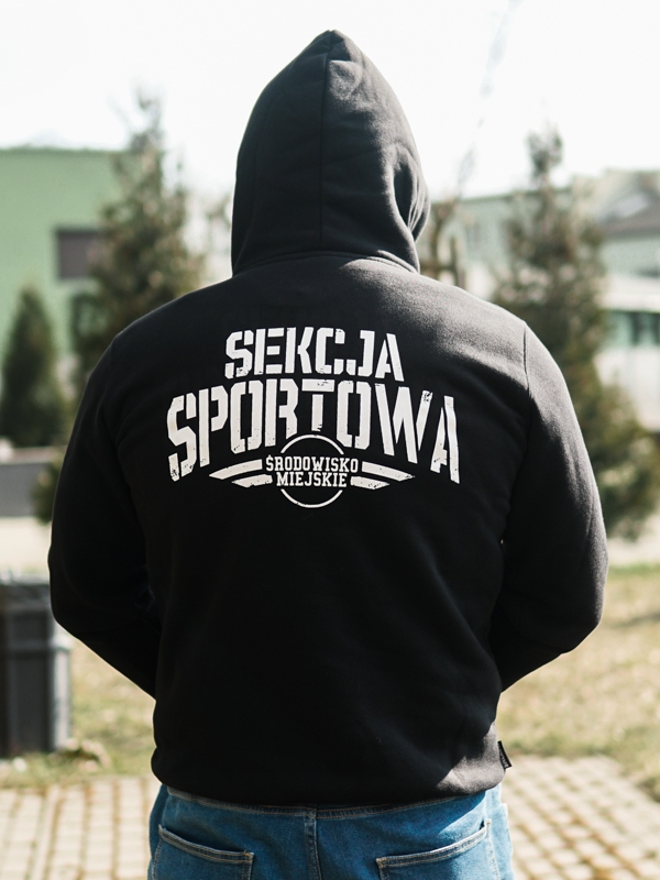 Hoodie "Sekcja sportowa" - Black SM_789 Środowisko Miejskie HOODIE