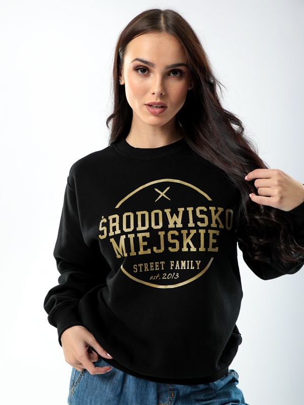 Bluza "Theme" - Czarna / Złota SM_445 Środowisko Miejskie