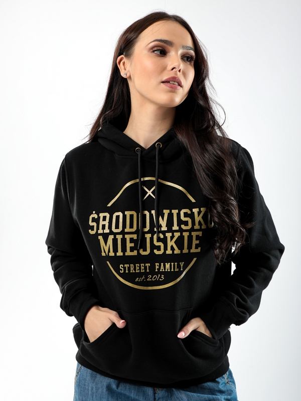 Hoodie "Theme" - Black / Gold SM_485 Środowisko Miejskie HOODIE