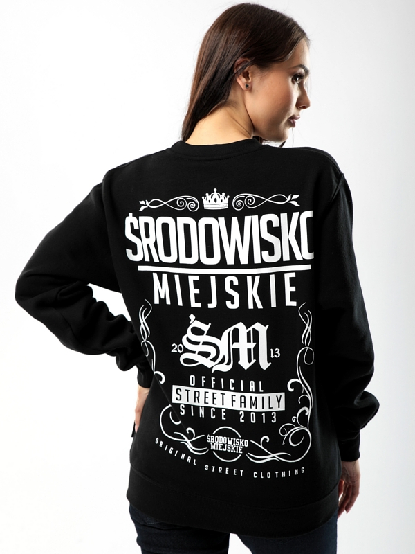 Crewneck "Theme" - Black / White Środowisko Miejskie - 2