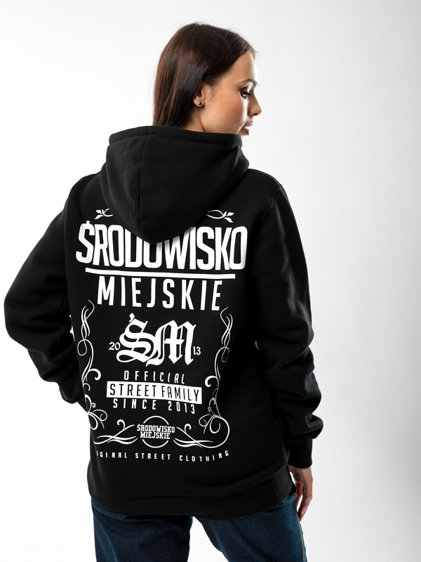 Hoodie "Theme" - Black / White SM_591 Środowisko Miejskie HOODIE