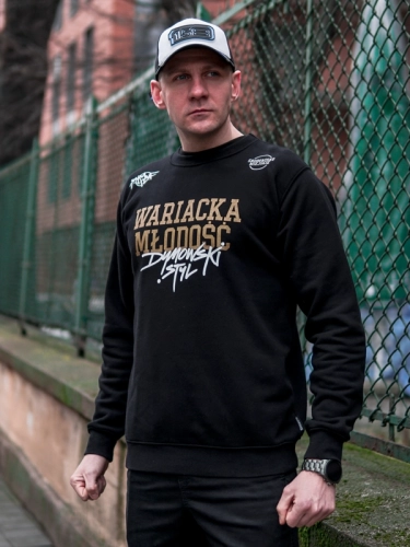 Bluza bez kaptura "Środowisko Miejskie & DYM KNF" - Czarna SM_682 Środowisko Miejskie