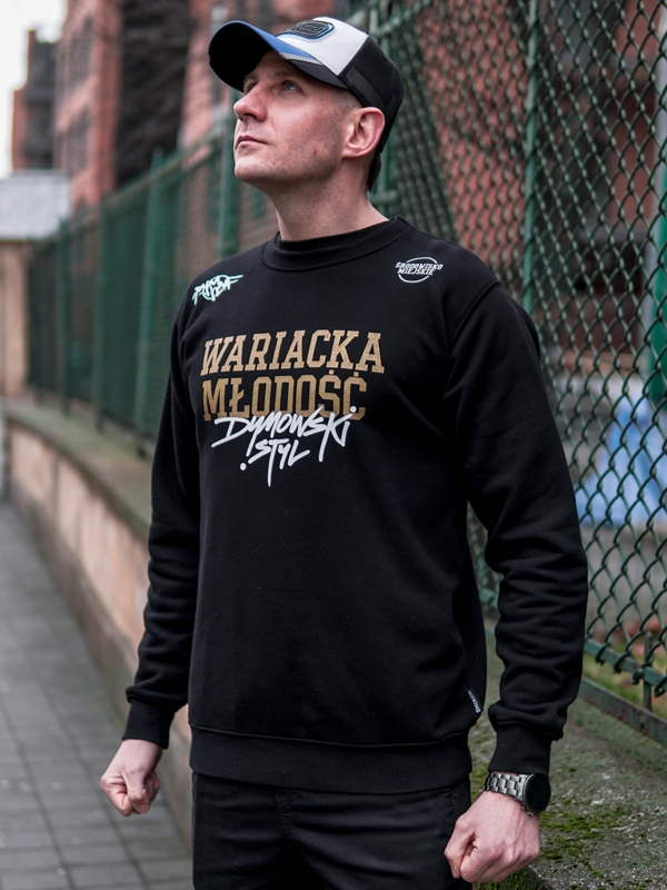 Crewneck "Środowisko Miejskie & DYM KNF" - Black SM_682 Środowisko Miejskie CREWNECK